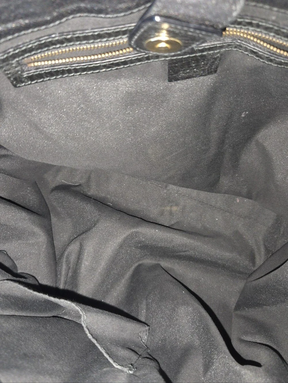 AUTHENTIC Gucci Interlocking G Pleated Tote Black GG Canvas 223954